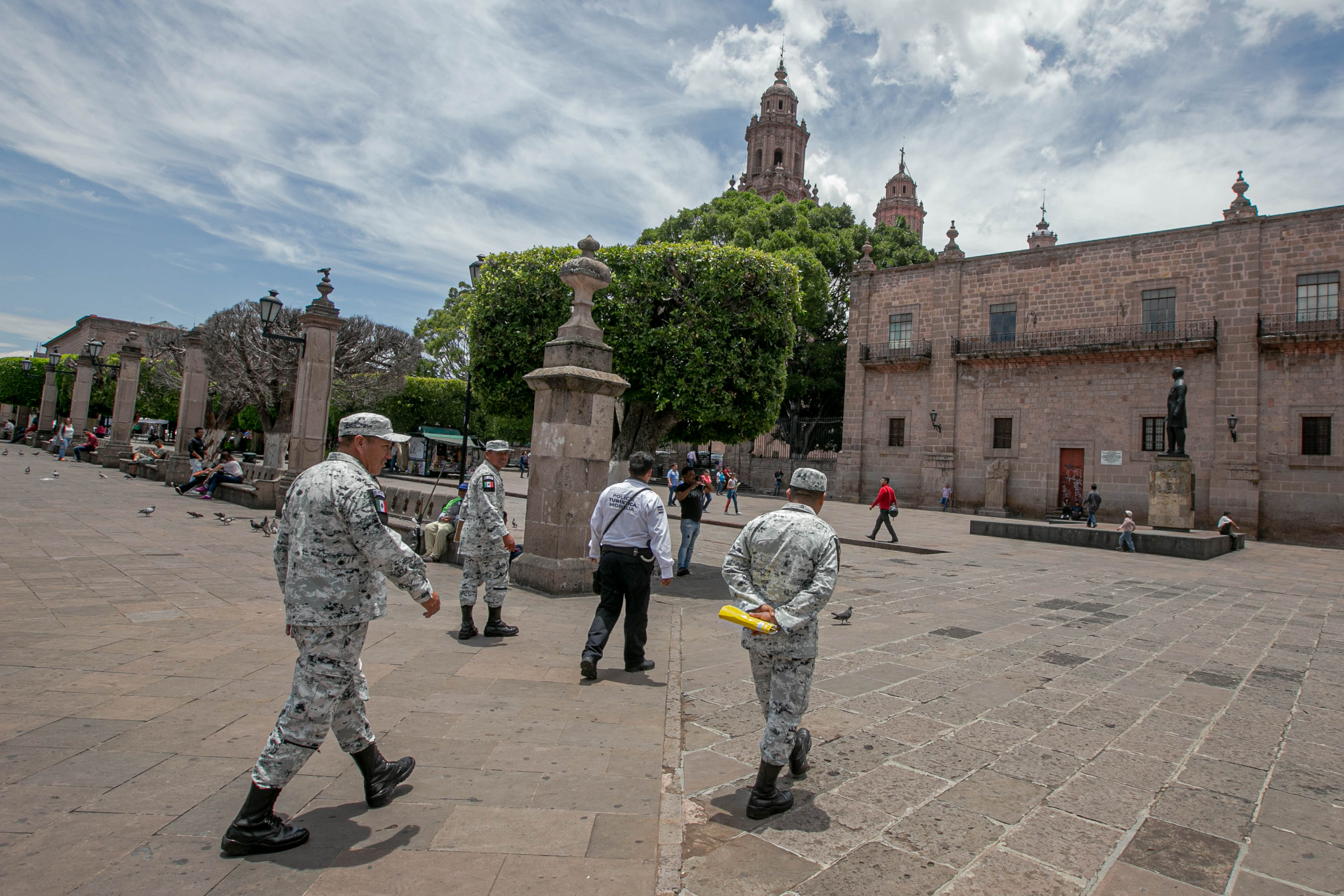 Inicia Guardia Nacional recorrido por el Centro de Morelia Morelia en