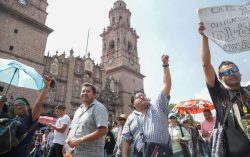 Realiza CNTE marcha masiva en Morelia; Más de 2 mil maestros se manifestaron