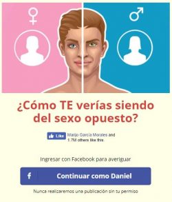 "¿Cómo te verías del sexo opuesto?" Recolectó datos personales de miles de usuarios